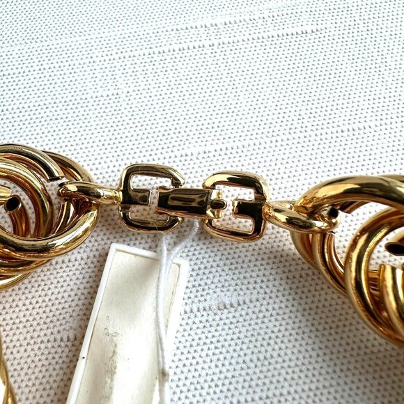 Bijoux Givenchy Gold Tone Rope Twist Bracelet 8" - Picture 12 of 13